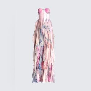 Aurora Abstract Print Gown Finesse